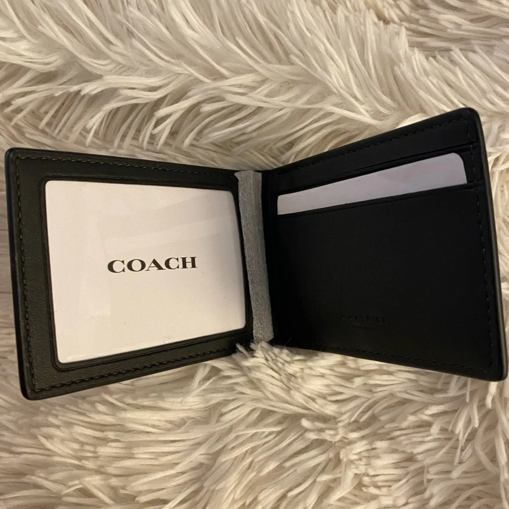 Coach Black Monogram Bifold Wallet